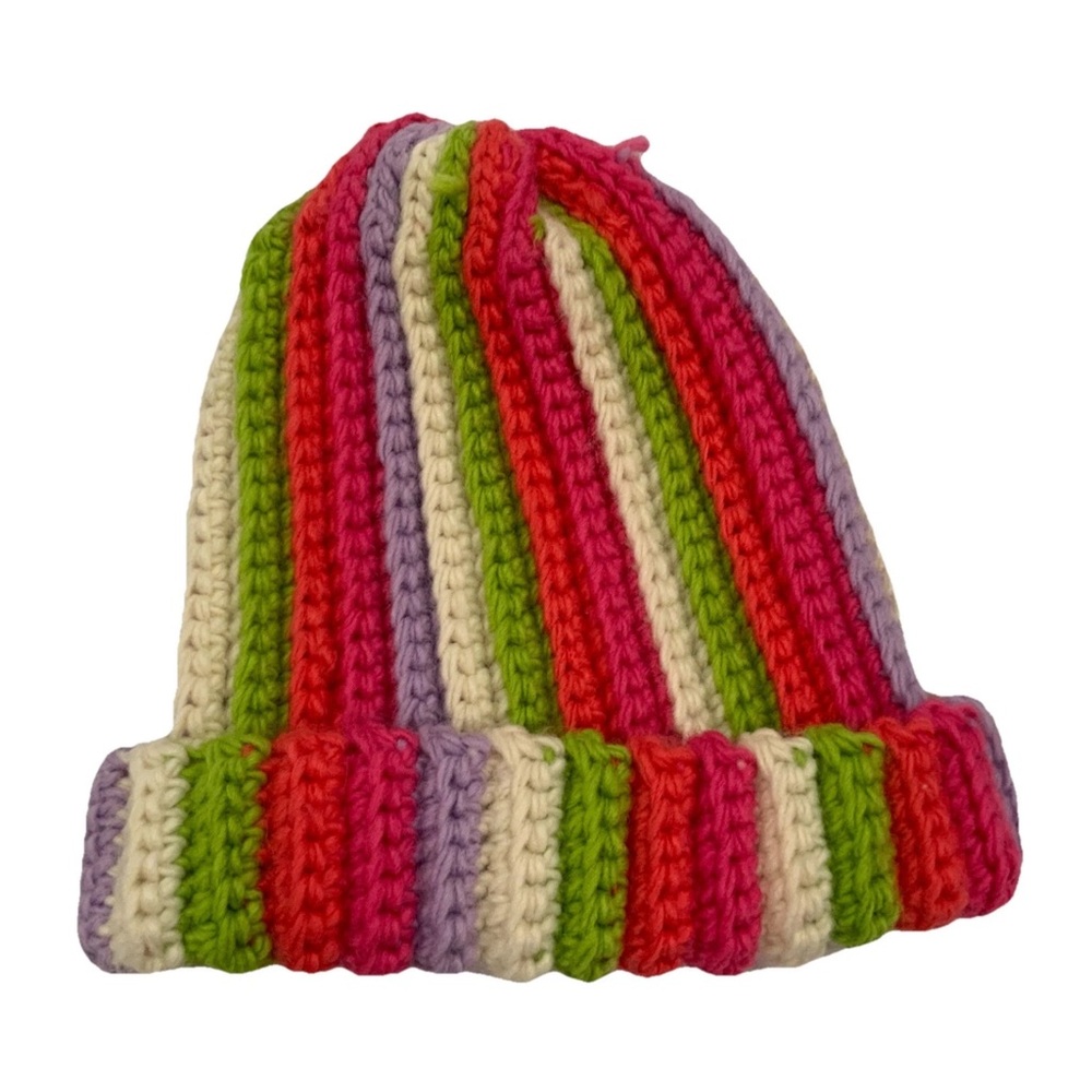 Anthropologie Chunky Multicolor Beanie Winter Hat Toboggan Outdoors